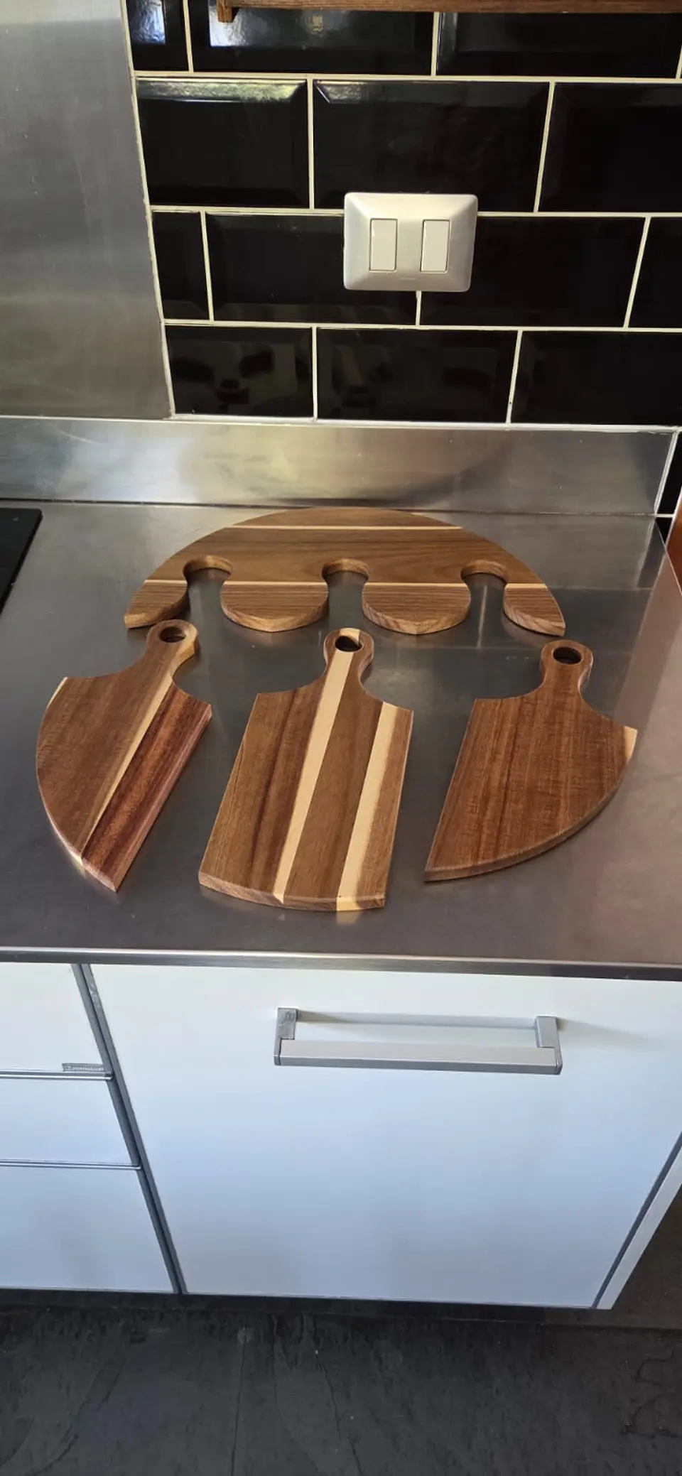 Set 3 Tablas Madera Aperitivo o Picoteo Puzzle Decorativas 8