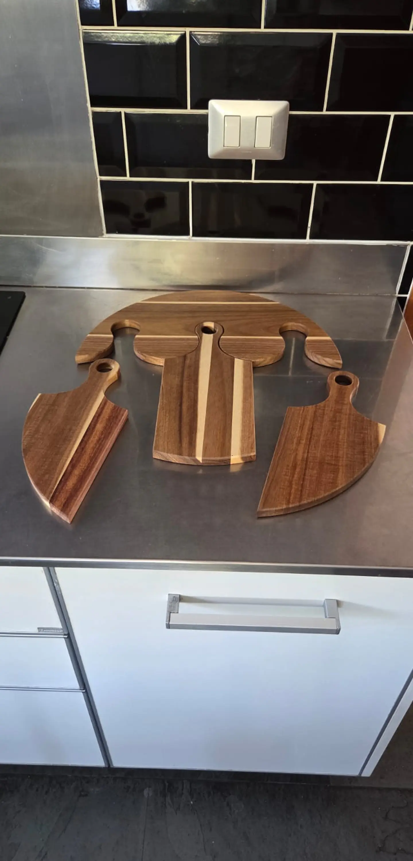 Set 3 Tablas Madera Aperitivo o Picoteo Puzzle Decorativas 7