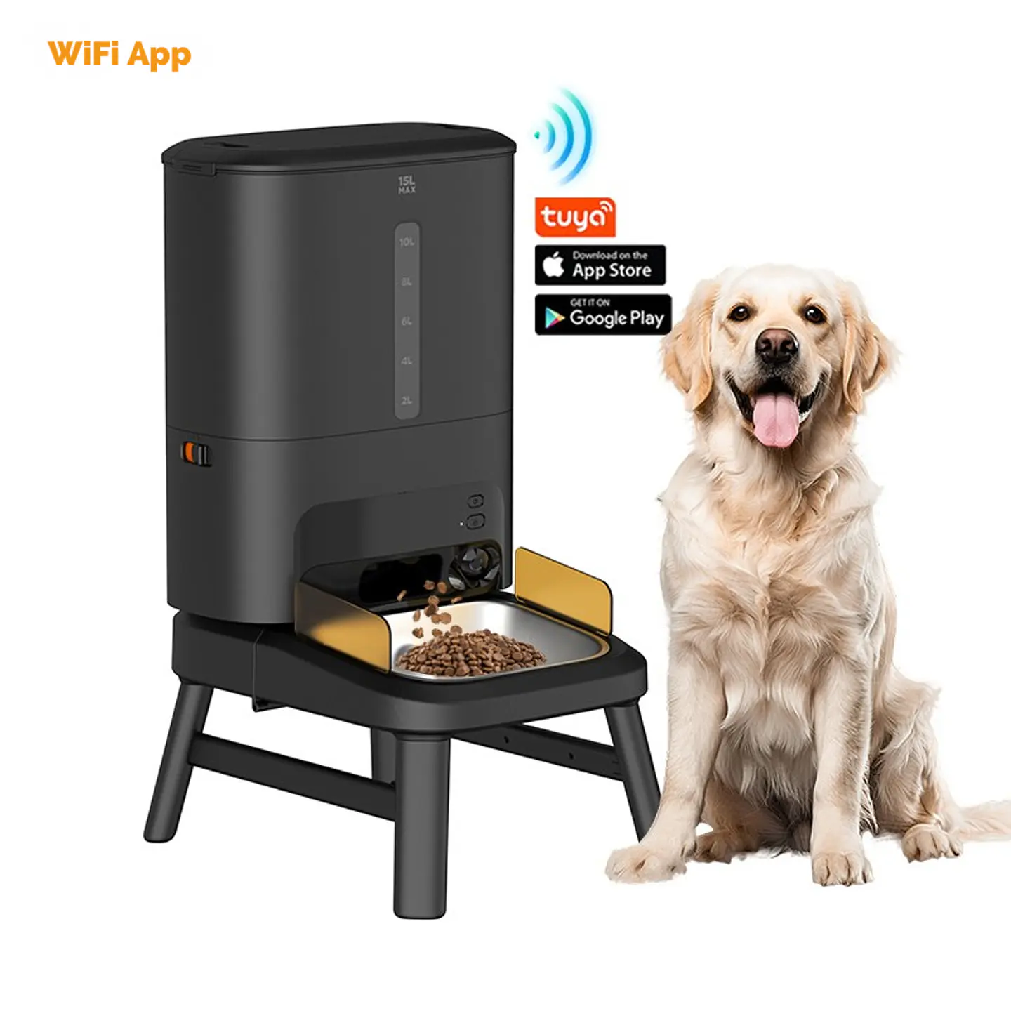 Dispensador Automático Comida Perros WiFi App 15L Programable 1