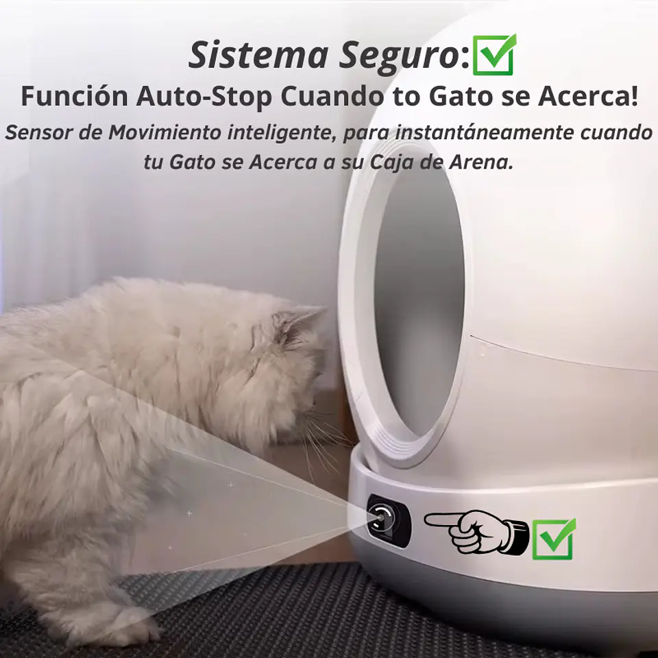 Caja Arenero Autolimpiable Gatos Wifi Cámara App Inteligente 5