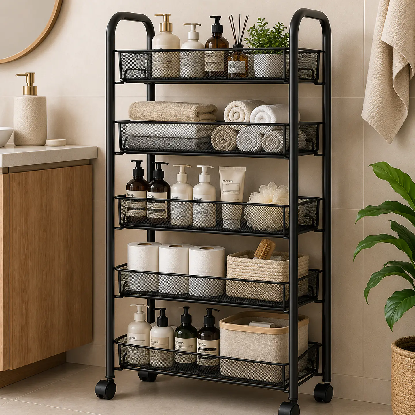 Organizador de Cocina Multifuncional con Ruedas 5 Niveles 3