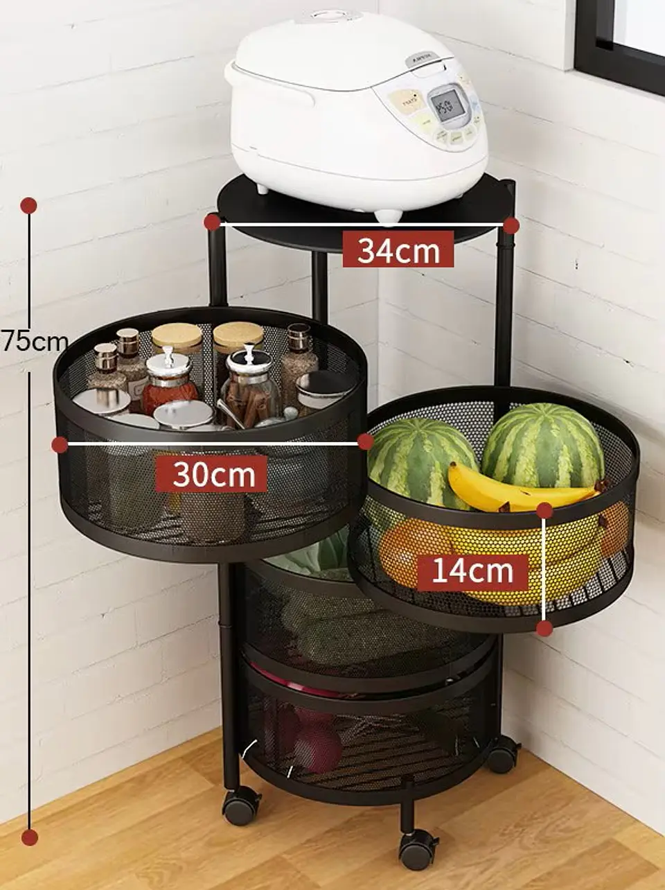 Estante Organizador Cocina Frutas Verduras 4 Pisos 2
