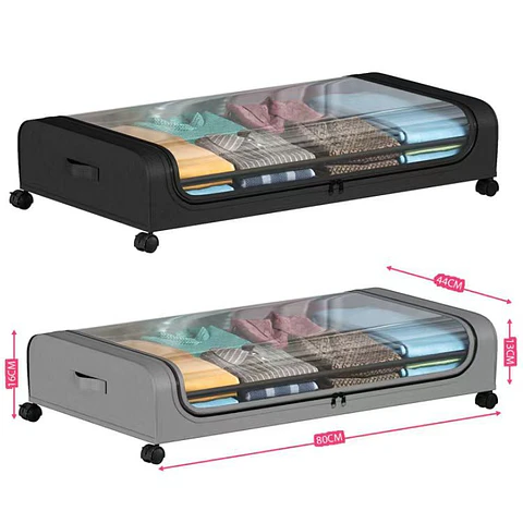 Caja Organizadora Bajo Cama Tapa Antipolvo Ropa Mantas