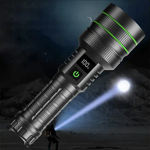 Linterna Tactica Pro LED Potente Recargable Zoom Power Bank