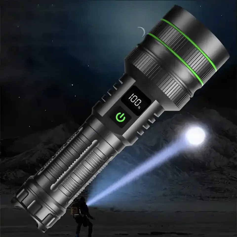Linterna Tactica Pro LED Potente Recargable Zoom Power Bank 1