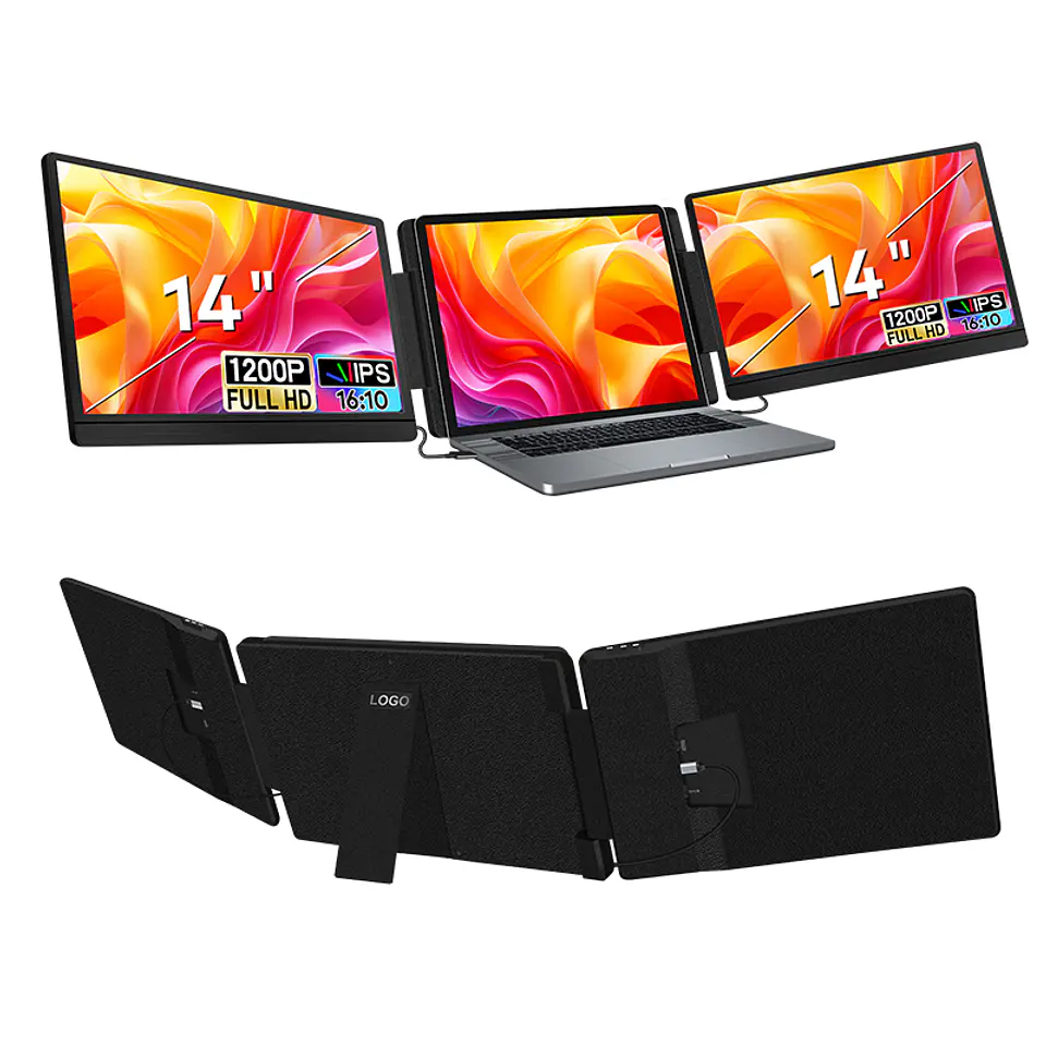 Monitor Doble Portatil Plegable 14