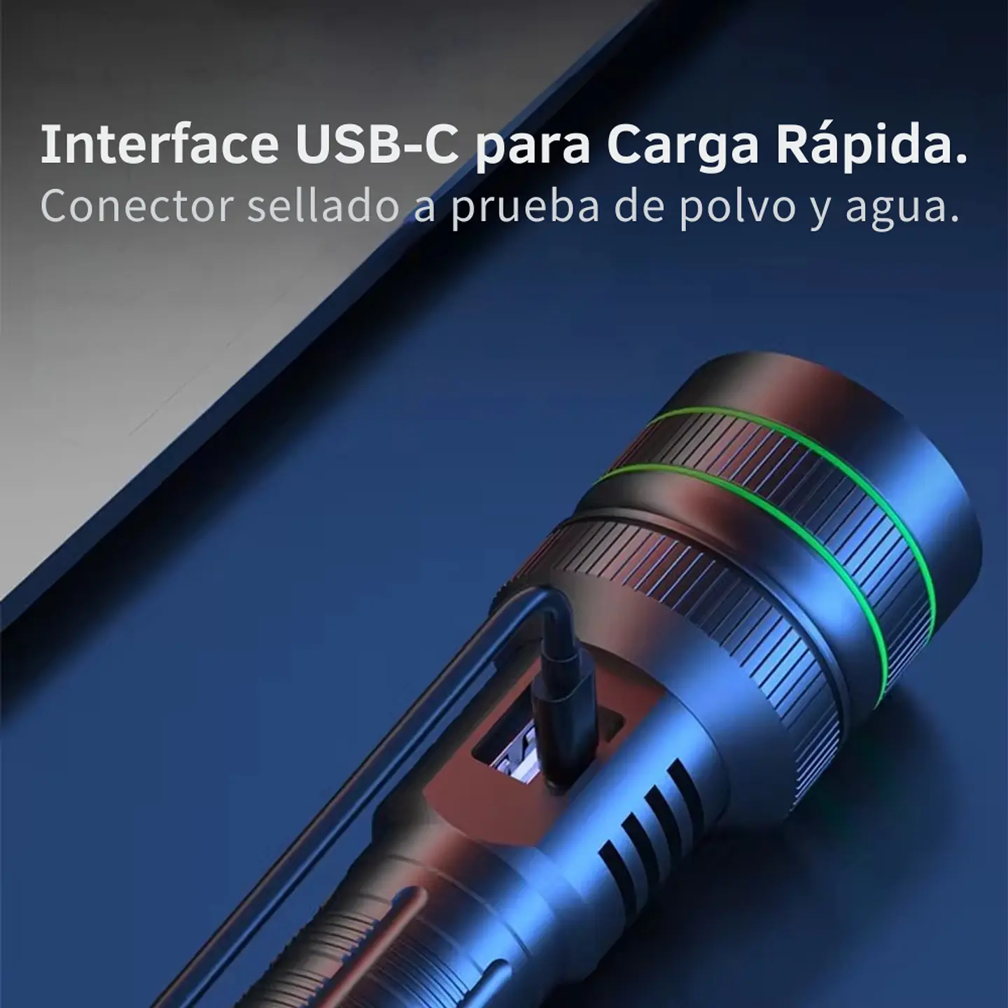 Linterna Tactica Pro LED Potente Recargable Zoom Power Bank 3