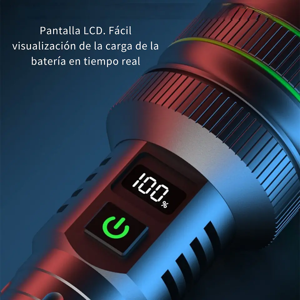 Linterna Tactica Pro LED Potente Recargable Zoom Power Bank 7