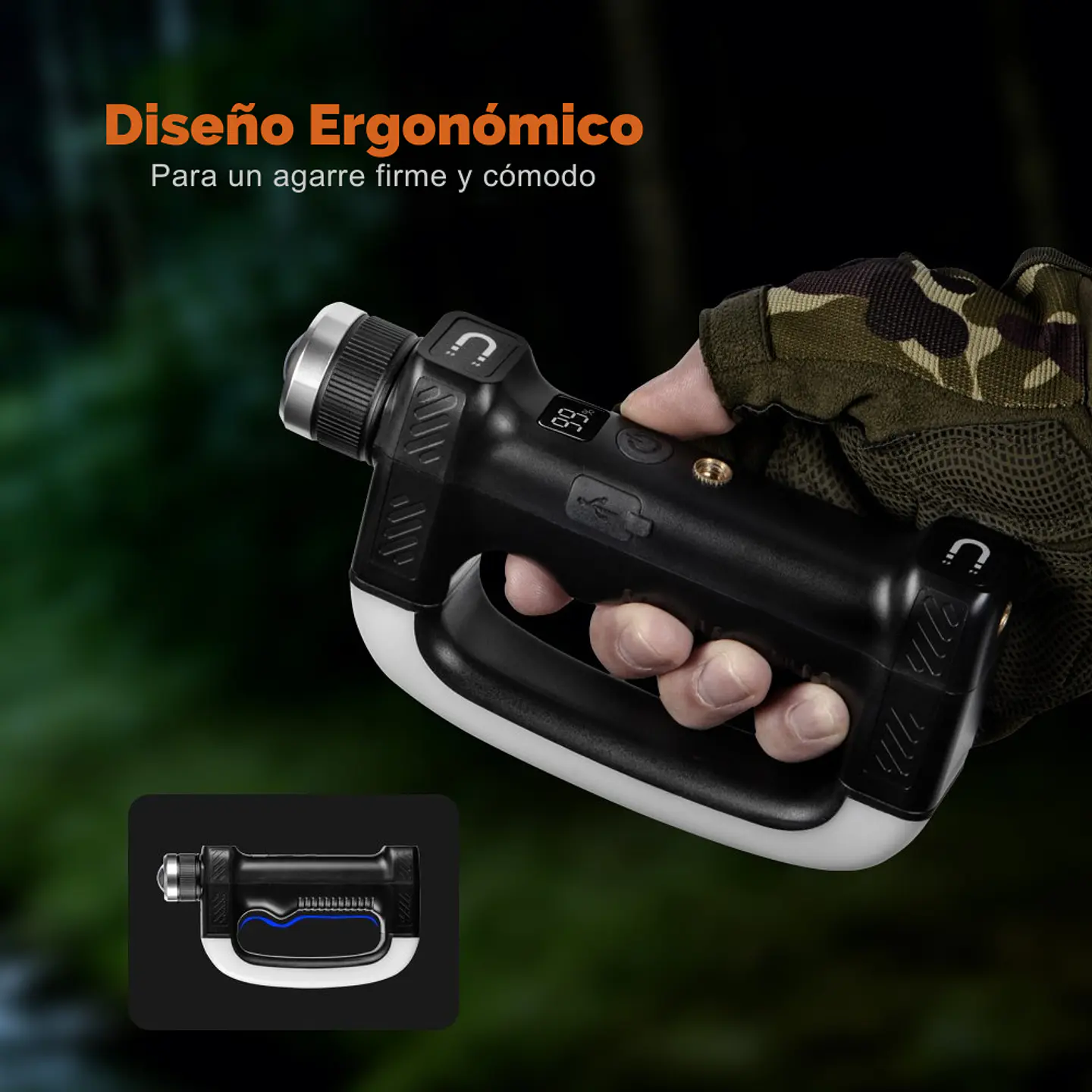 Linterna LED Magnetica Trabajo Puntero Recargable Outdoor 5