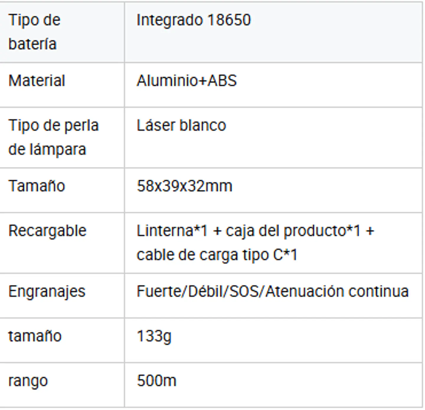 Linterna LED Recargable Alto Alcance Impermeable Outdoor 8
