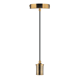 Socket Colgante Decorativo, Cubierta Color Oro, Base E27, Cable 1.5 m