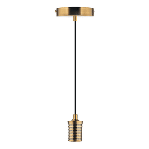 Socket Colgante Decorativo, Cubierta Color Oro, Base E27, Cable 1.5 m
