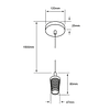 Socket Colgante Decorativo, Cubierta Color Oro, Base E27, Cable 1.5 m