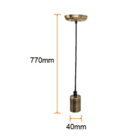 Socket Colgante acabado hierro antiguo, Cable 1.5 m