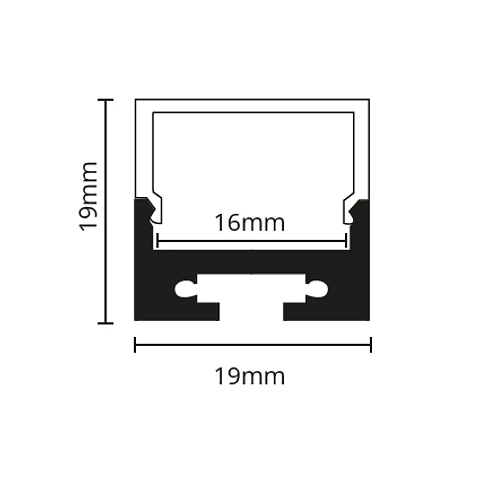 PLSS191925C - Perfil Sobreponer / Suspender Cuadrado 2.5m