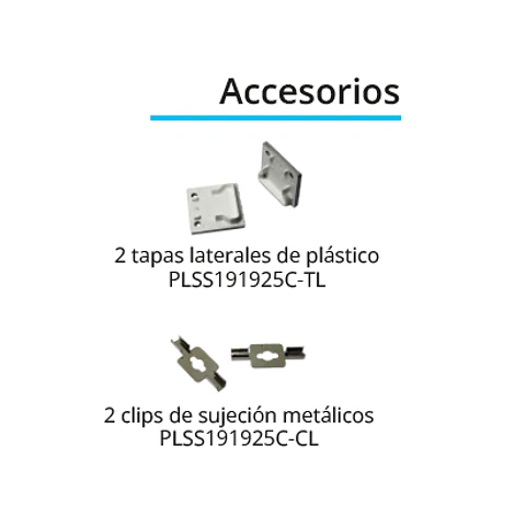 PLSS191925C - Perfil Sobreponer / Suspender Cuadrado 2.5m