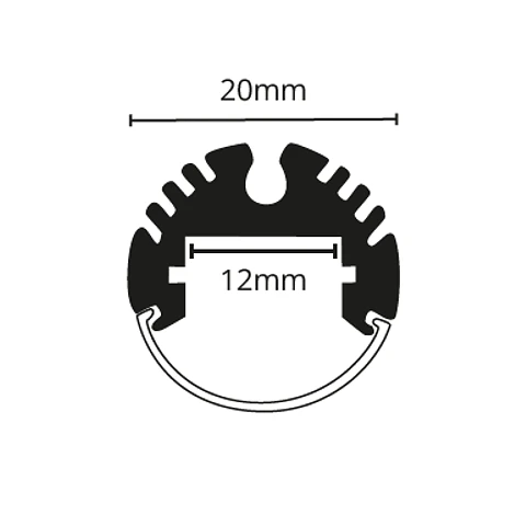 EPLSS122020R perfil redondo para suspender 2m
