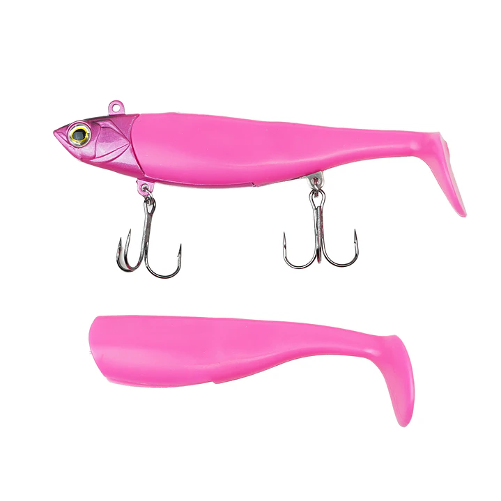 SEÑUELO VINILO CABEZA PLOMO 115MM / 25G ROSA 1