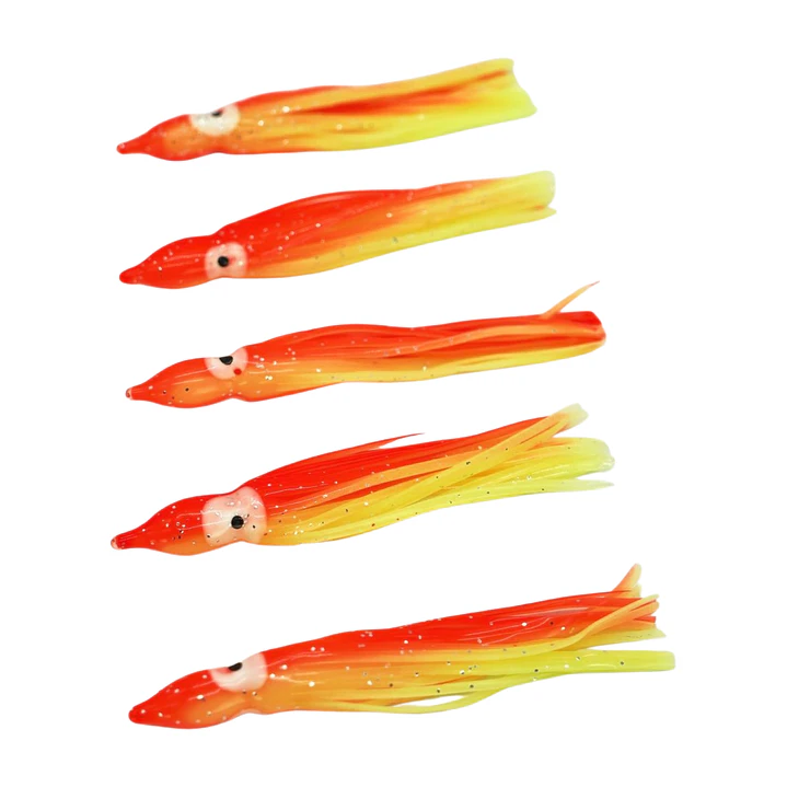 Señuelo de pulpo 5 PCS 90 MM / 3 G rojo amarillo 1