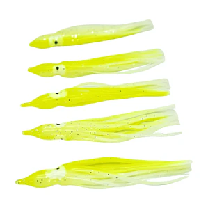 Señuelo de pulpo 5 PCS 90 MM / 3 G amarillo