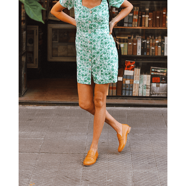 Vestido Alexa flores verdes