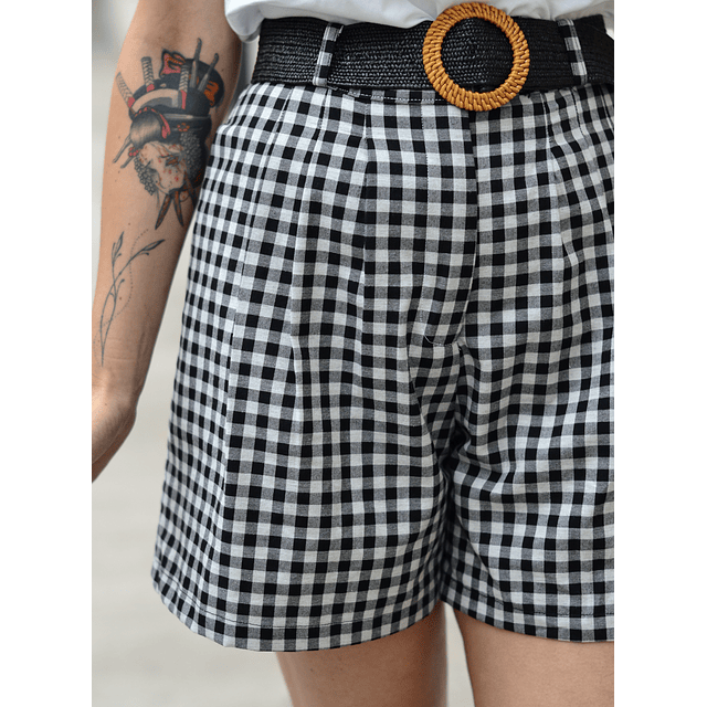 Short Victoria Vichy Negro con Blanco - pre venta