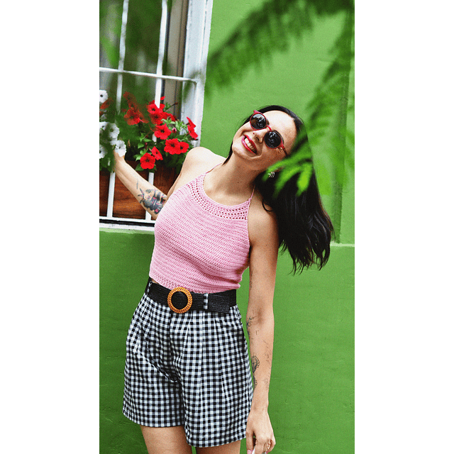 Short Victoria Vichy Negro con Blanco - pre venta