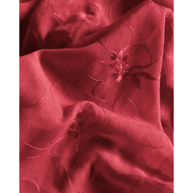 Vestido Leontina rojo bordado