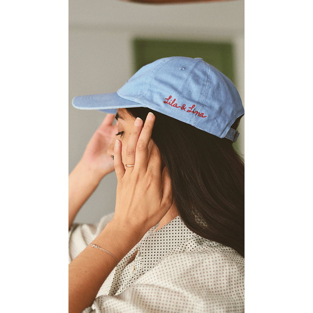 Jockey celeste - flor bordada