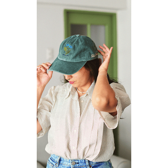 Jockey verde - flor bordada