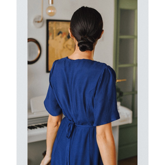 Vestido Nélida Azul Midi