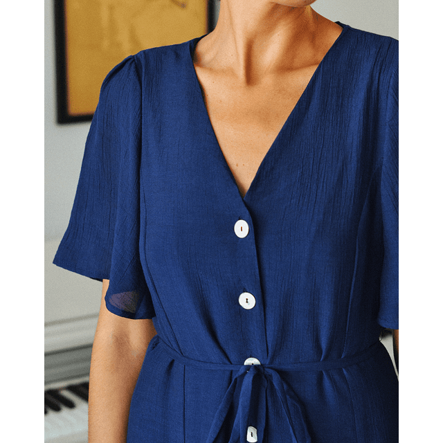 Vestido Nélida Azul Midi