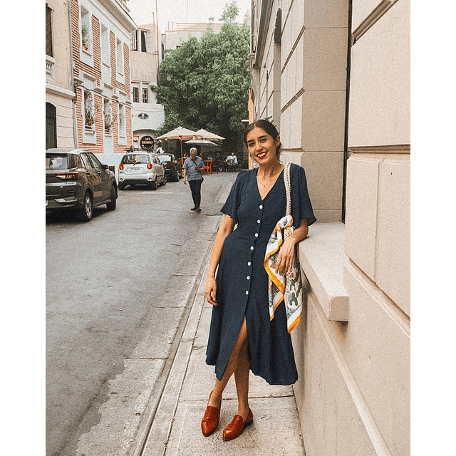 Vestido Nélida Azul Midi