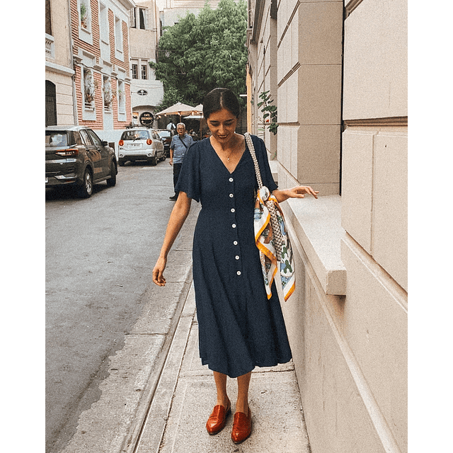 Vestido Nélida Azul Midi