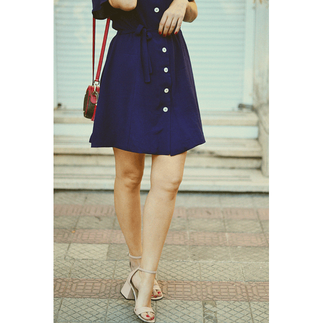 Vestido Nelida Corto Azul