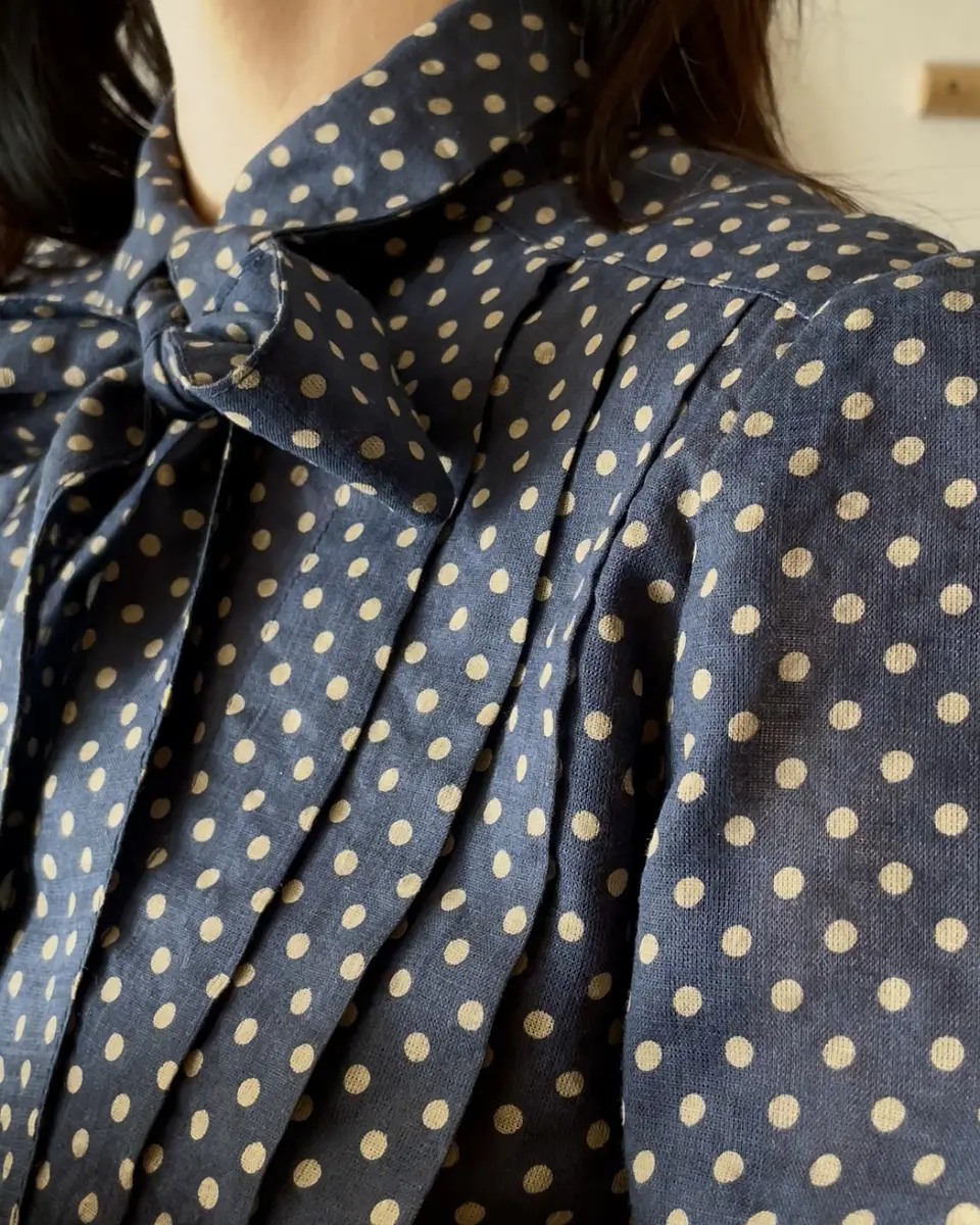 Blusa Enza azul lunares 4