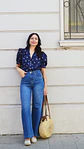  Blusa Bianca azul flores - Miniatura 1