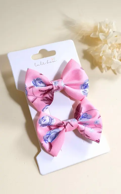 Par Bow Capricho Tecido - Rosa