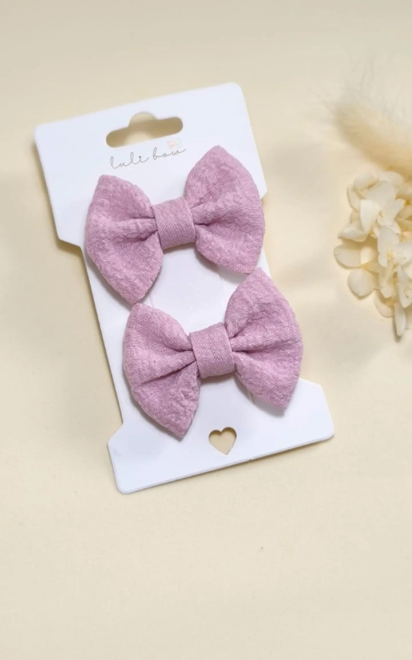 Par Bow Capricho Tecido - Rosa Antigo 1
