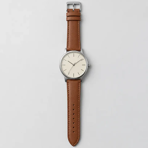 Reloj Barranco — cuero coñac, esfera crema