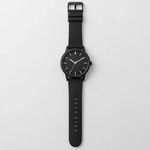 Reloj Centro — negro mate, correa de silicona