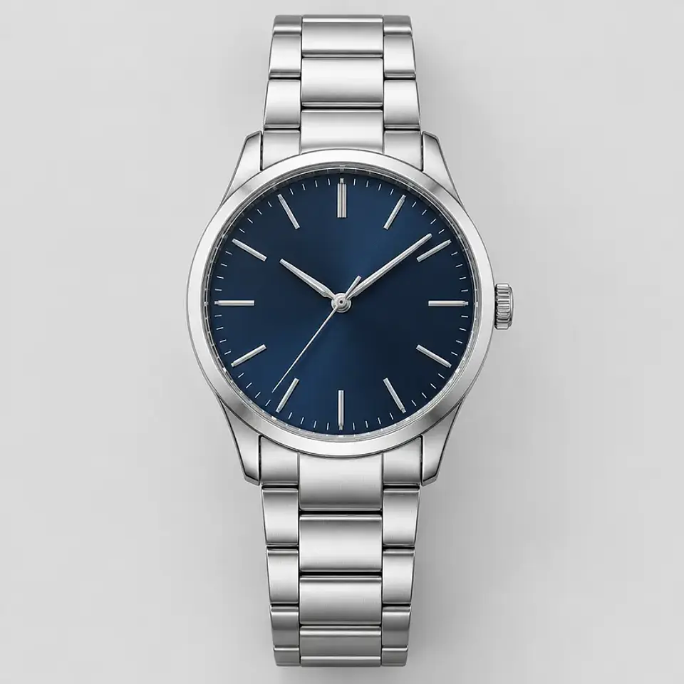 Reloj Costa — acero plateado, esfera azul 1