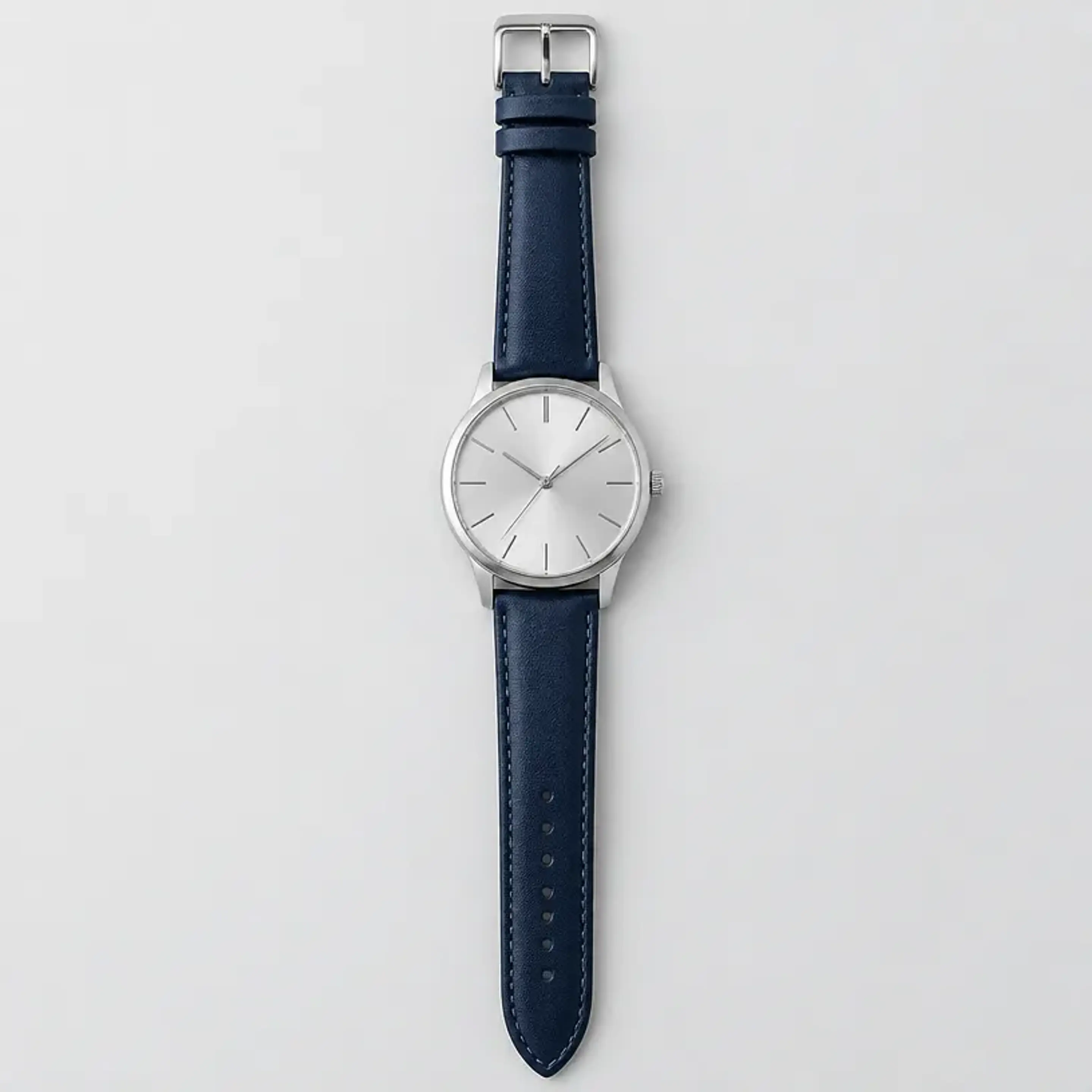 Reloj Alameda — cuero azul oscuro, esfera plateada 1