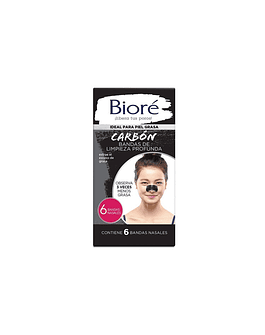 BIORE BANDAS NASALES LIMPIEZA CARBON 6u