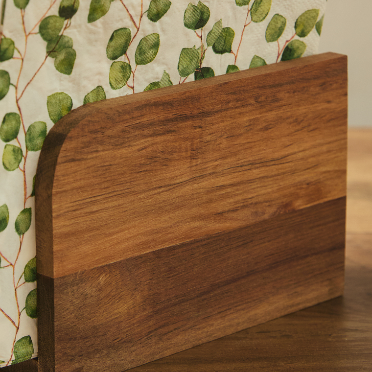 Servilletero Madera Acacia Curvas 1