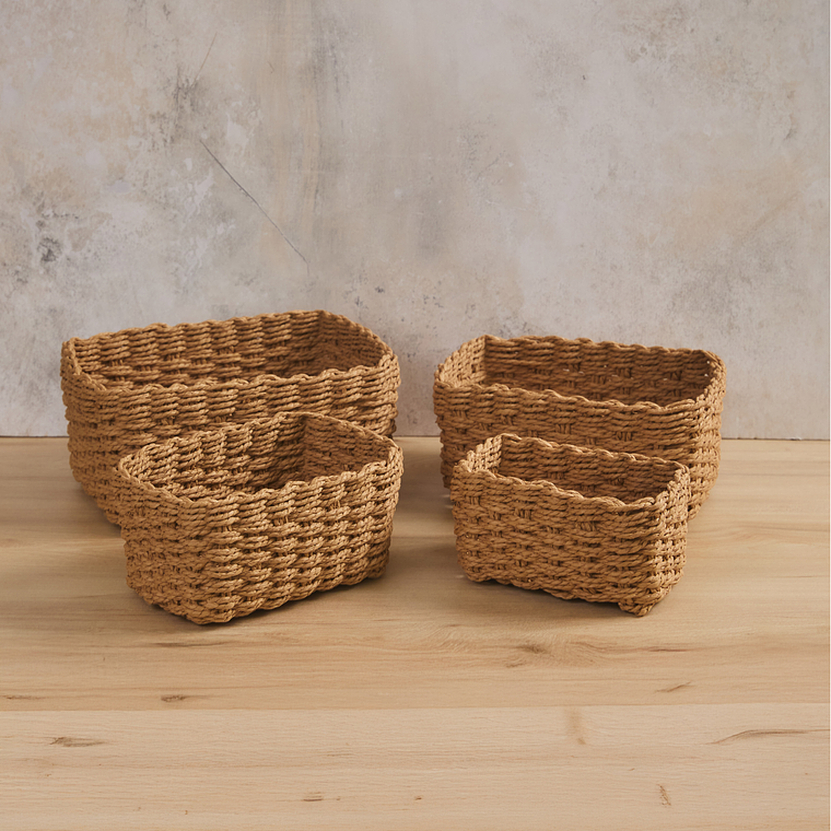 Set x4 Canasta Aura Marrón 1