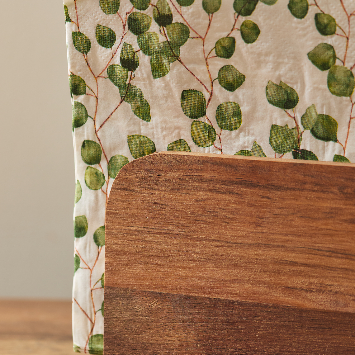 Servilletero Madera Acacia Curvas 2