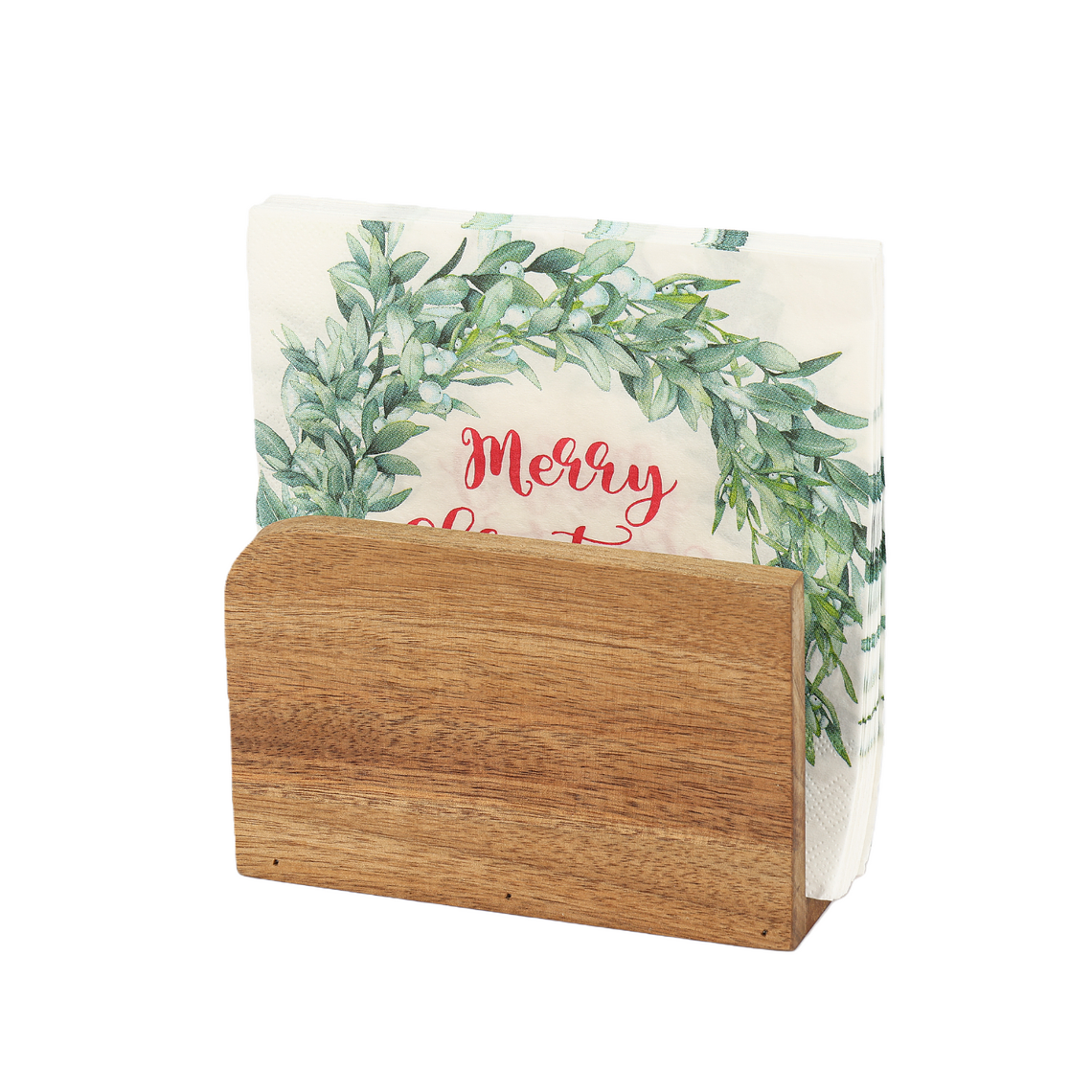 Servilletero Madera Acacia Curvas 3