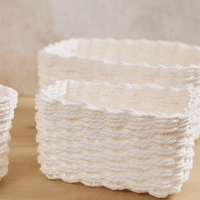 Set x4 Canasta Aura Blanco