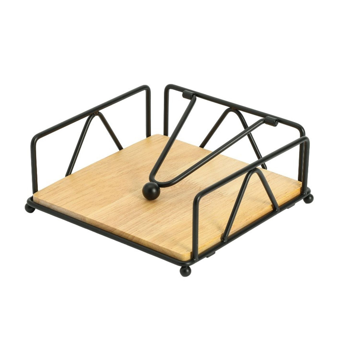 Servilletero Metal con Madera 2